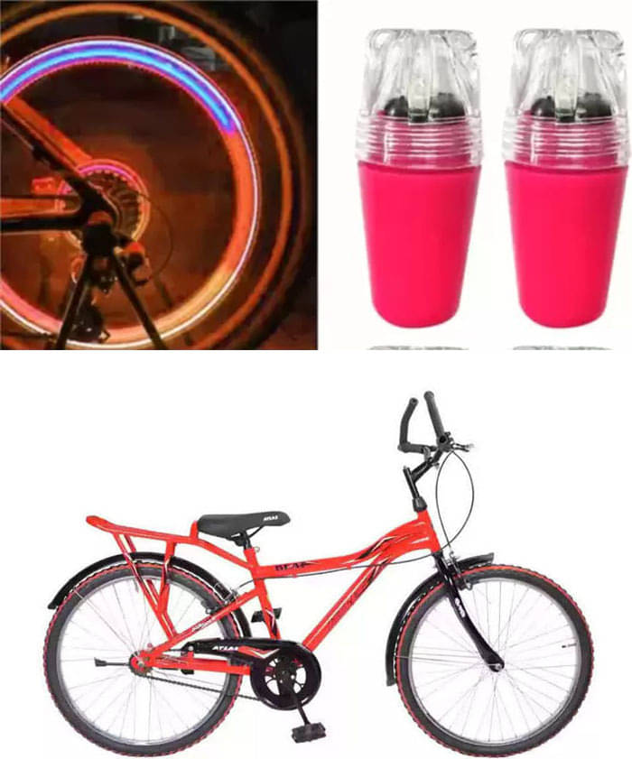 Cycle Fancy Tyre Light,Tyre Valve Cap (Multicolor, Pack Of 2) For Beat 24T Cycle Fancy Tyre Light,Tyre Valve Cap (Multicolor, Pack Of 2) For Beat 24T