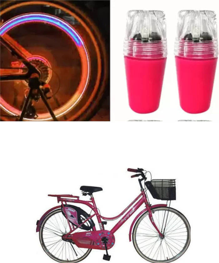     			Cycle Fancy Tyre Light,Tyre Valve Cap (Multicolor, Pack Of 2) For  BEAUTY DX 26T
