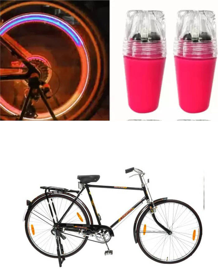     			Cycle Fancy Tyre Light,Tyre Valve Cap (Multicolor, Pack Of 2) For ACTION 28T