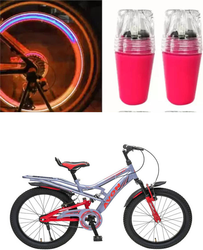     			Cycle Fancy Tyre Light,Tyre Valve Cap (Multicolor, Pack Of 2) For INSPIRO 20T