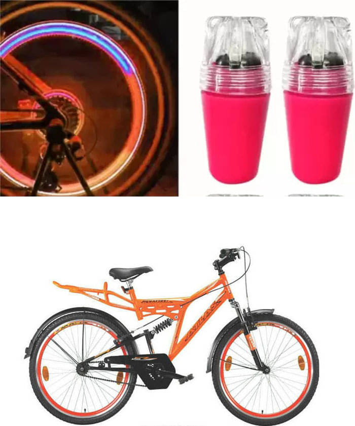 Cycle Fancy Tyre Light,Tyre Valve Cap (Multicolor, Pack Of 2) For Aquafire Plus Dshox 26T Cycle Fancy Tyre Light,Tyre Valve Cap (Multicolor, Pack Of 2) For Aquafire Plus Dshox 26T