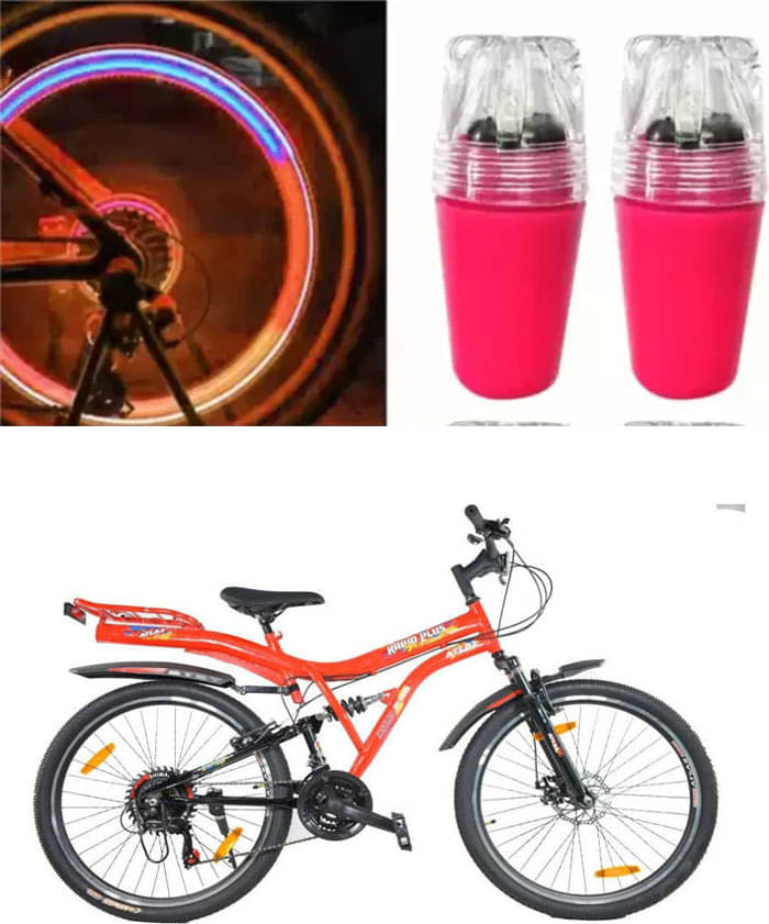 Cycle Fancy Tyre Light,Tyre Valve Cap (Multicolor, Pack Of 2) For Rapid Plus Dshox Db 26T M Cycle Fancy Tyre Light,Tyre Valve Cap (Multicolor, Pack Of 2) For Rapid Plus Dshox Db 26T M