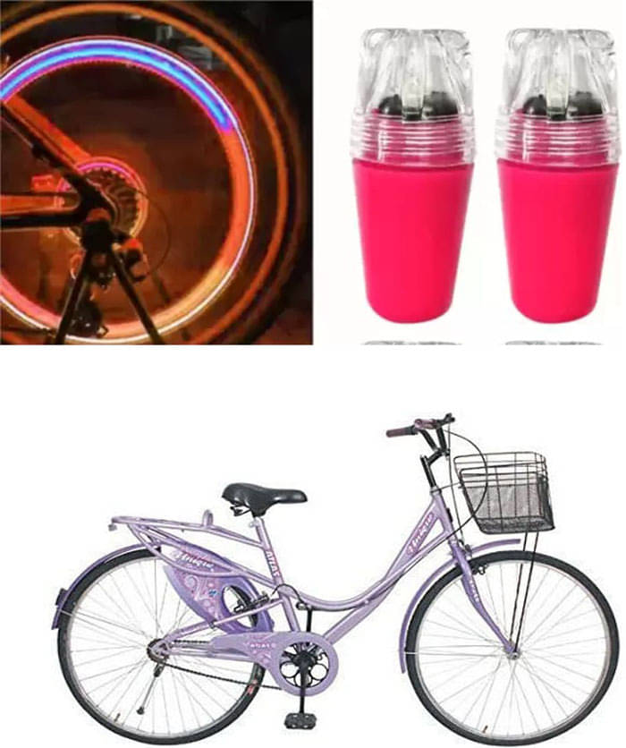     			Cycle Fancy Tyre Light,Tyre Valve Cap (Multicolor, Pack Of 2) For  Venus 26T
