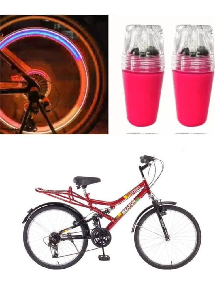     			Cycle Fancy Tyre Light,Tyre Valve Cap (Multicolor, Pack Of 2) For  Weapon Dshox Db 24T Multispeed