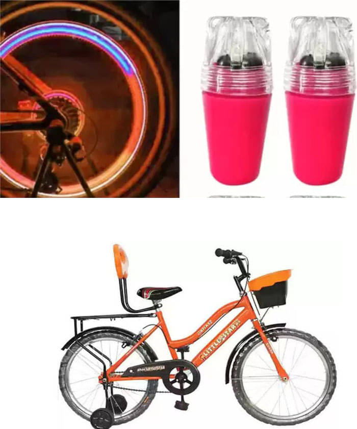     			Cycle Fancy Tyre Light,Tyre Valve Cap (Multicolor, Pack Of 2) For  Little Star 20T