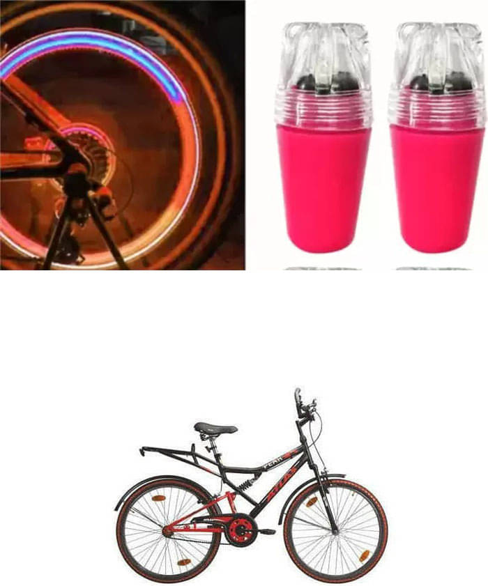     			Cycle Fancy Tyre Light,Tyre Valve Cap (Multicolor, Pack Of 2) For  Kick DB 26T