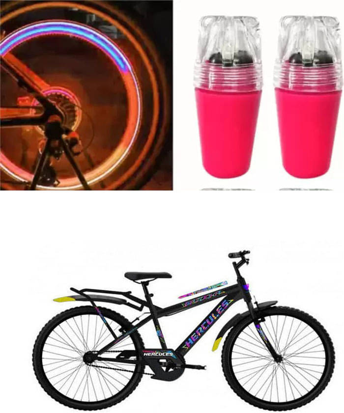Cycle Fancy Tyre Light,Tyre Valve Cap (Multicolor, Pack Of 2) For Hercules Bazooka RF Cycle Fancy Tyre Light,Tyre Valve Cap (Multicolor, Pack Of 2) For Hercules Bazooka RF