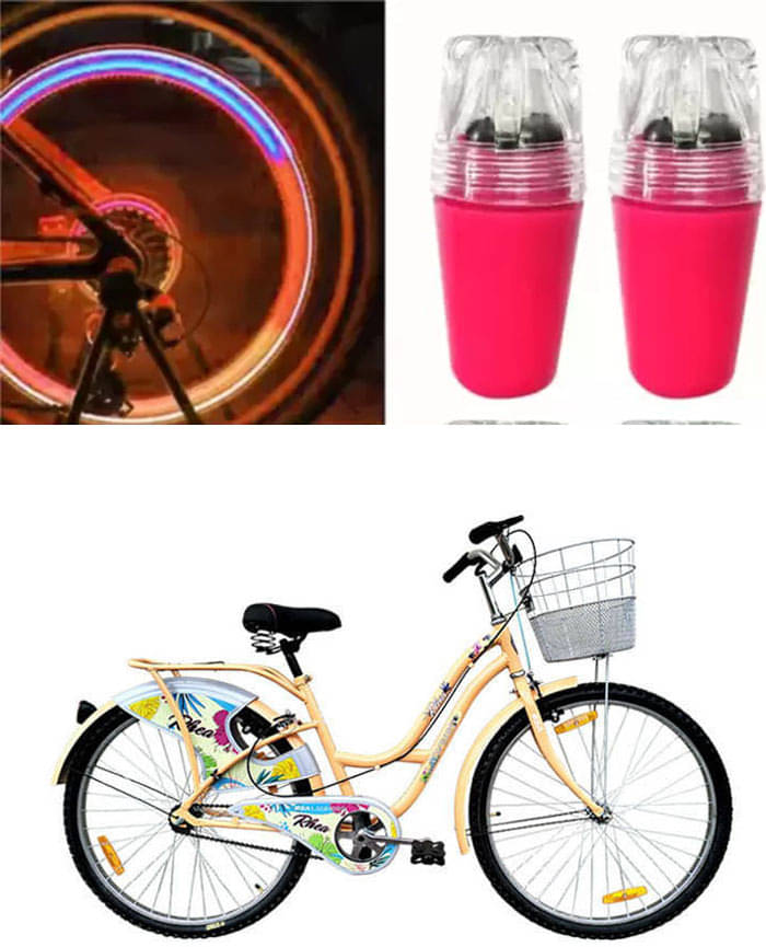 Cycle Fancy Tyre Light,Tyre Valve Cap (Multicolor, Pack Of 2) For Ladybird Rhea Cycle Fancy Tyre Light,Tyre Valve Cap (Multicolor, Pack Of 2) For Ladybird Rhea