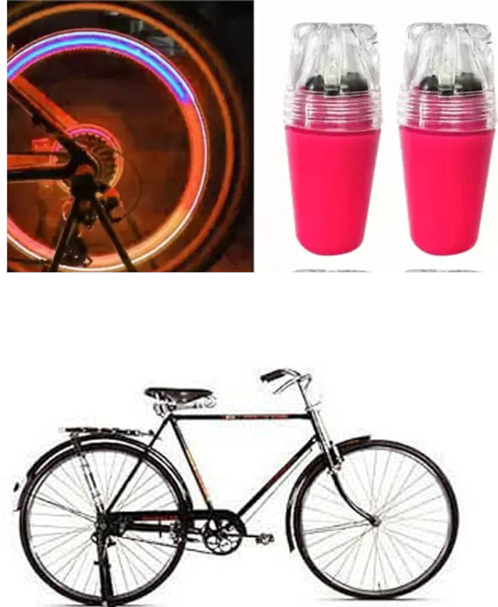 Cycle Fancy Tyre Light,Tyre Valve Cap (Multicolor, Pack Of 2) For Goldline Super D Bar 5560 Cm Cycle Fancy Tyre Light,Tyre Valve Cap (Multicolor, Pack Of 2) For Goldline Super D Bar 5560 Cm
