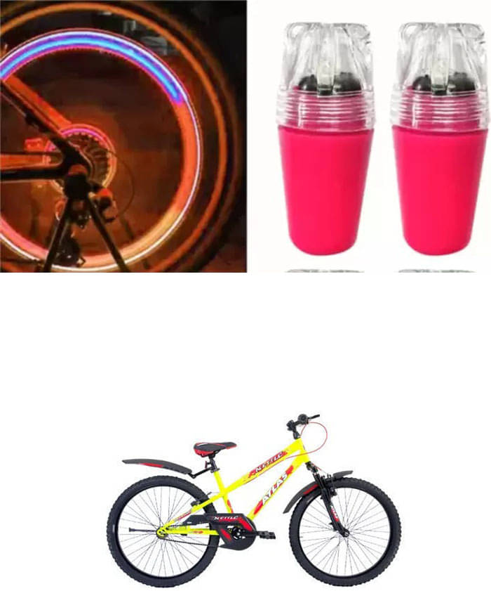     			Cycle Fancy Tyre Light,Tyre Valve Cap (Multicolor, Pack Of 2) For  Mettle F Shox 24T