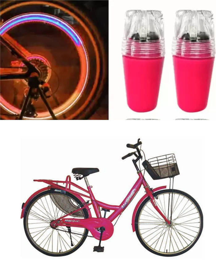 Cycle Fancy Tyre Light,Tyre Valve Cap (Multicolor, Pack Of 2) For GEM 24T Cycle Fancy Tyre Light,Tyre Valve Cap (Multicolor, Pack Of 2) For GEM 24T