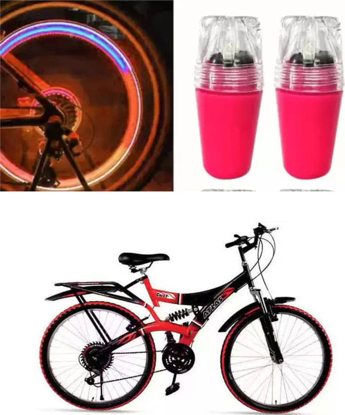 Cycle Fancy Tyre Light,Tyre Valve Cap (Multicolor, Pack Of 2) For Crest Dshox Db 26T Multisp Cycle Fancy Tyre Light,Tyre Valve Cap (Multicolor, Pack Of 2) For Crest Dshox Db 26T Multisp