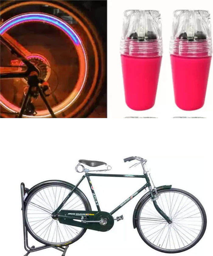Cycle Fancy Tyre Light,Tyre Valve Cap (Multicolor, Pack Of 2) For GOLDLINE SUPER C BAR 55 Cycle Fancy Tyre Light,Tyre Valve Cap (Multicolor, Pack Of 2) For GOLDLINE SUPER C BAR 55
