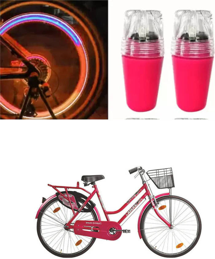    			Cycle Fancy Tyre Light,Tyre Valve Cap (Multicolor, Pack Of 2) For  swing 26t
