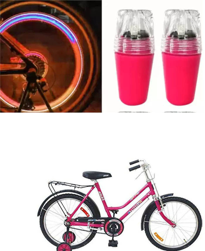     			Cycle Fancy Tyre Light,Tyre Valve Cap (Multicolor, Pack Of 2) For  Sniffer Sbar 20T