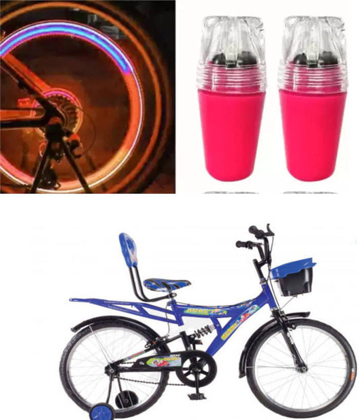 Cycle Fancy Tyre Light,Tyre Valve Cap (Multicolor, Pack Of 2) For Trooperdshox 20T Cycle Fancy Tyre Light,Tyre Valve Cap (Multicolor, Pack Of 2) For Trooperdshox 20T
