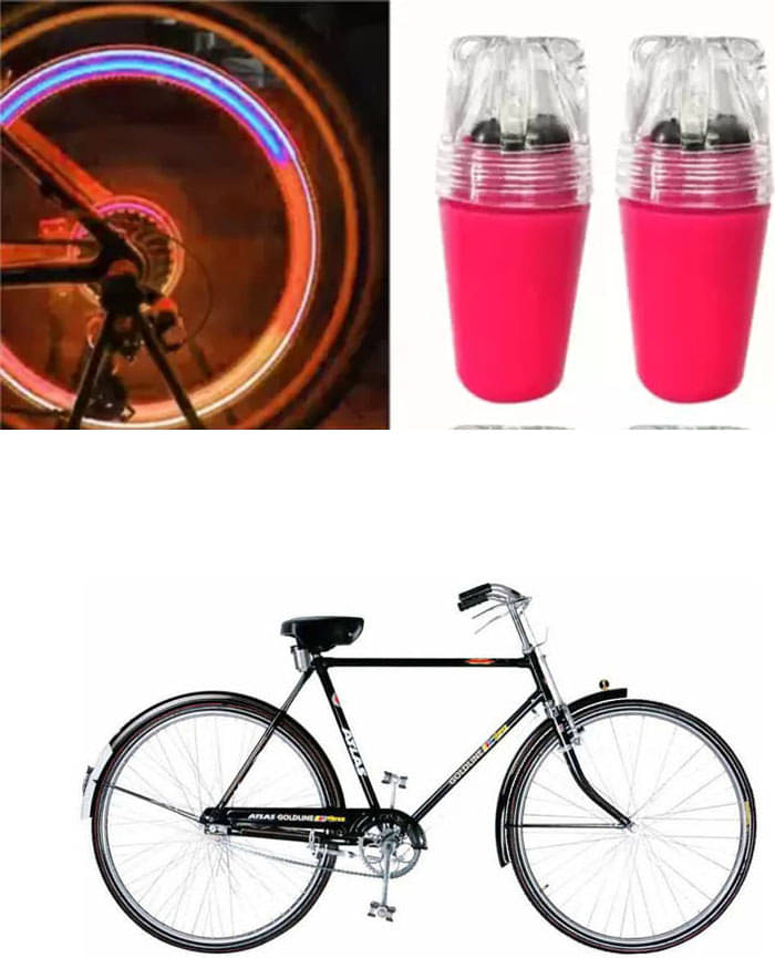 Cycle Fancy Tyre Light,Tyre Valve Cap (Multicolor, Pack Of 2) For Goldline Super Sbar 50 Cm Cycle Fancy Tyre Light,Tyre Valve Cap (Multicolor, Pack Of 2) For Goldline Super Sbar 50 Cm