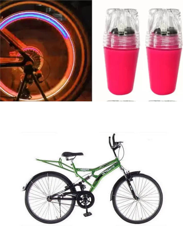 Cycle Fancy Tyre Light,Tyre Valve Cap (Multicolor, Pack Of 2) For HEAT 26T Cycle Fancy Tyre Light,Tyre Valve Cap (Multicolor, Pack Of 2) For HEAT 26T