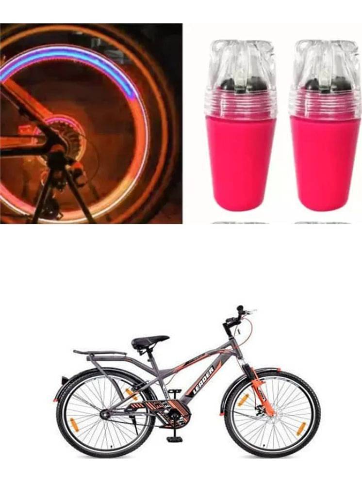     			Cycle Fancy Tyre Light,Tyre Valve Cap (Multicolor, Pack Of 2) For Leader Bruce 26T IBC FS Front Disc
