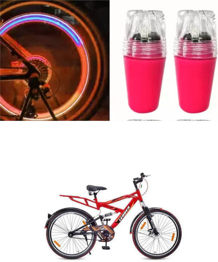 Cycle Fancy Tyre Light,Tyre Valve Cap (Multicolor, Pack Of 2) For Leader Bruce 26T IBC DS Front Disc Cycle Fancy Tyre Light,Tyre Valve Cap (Multicolor, Pack Of 2) For Leader Bruce 26T IBC DS Front Disc