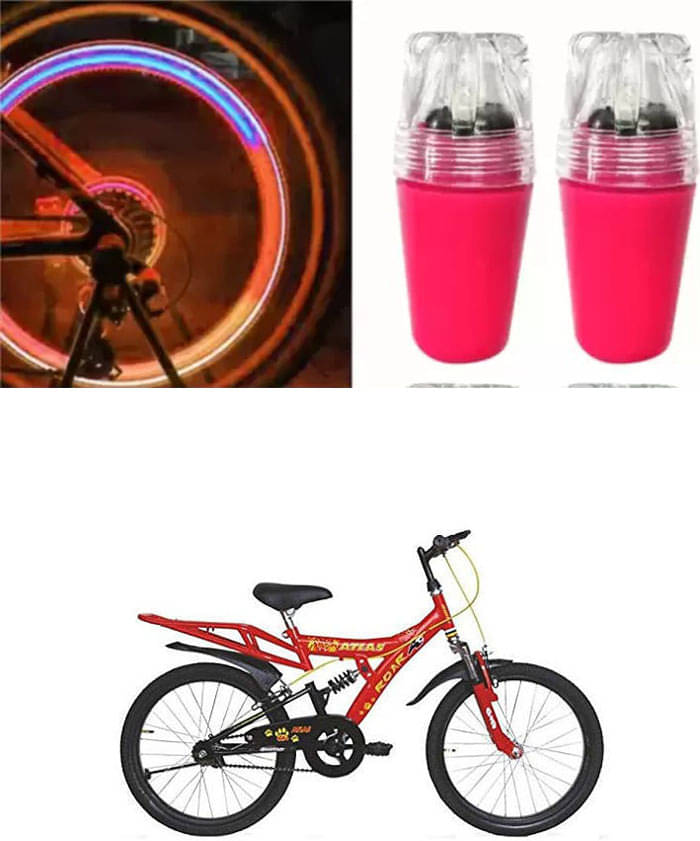    			Cycle Fancy Tyre Light,Tyre Valve Cap (Multicolor, Pack Of 2) For  KOALA BEAR 20T