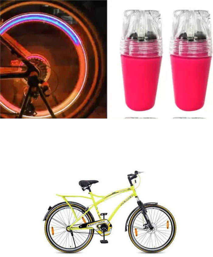 Cycle Fancy Tyre Light,Tyre Valve Cap (Multicolor, Pack Of 2) For Leader Hulk 26T IBC FS Front Disc Cycle Fancy Tyre Light,Tyre Valve Cap (Multicolor, Pack Of 2) For Leader Hulk 26T IBC FS Front Disc