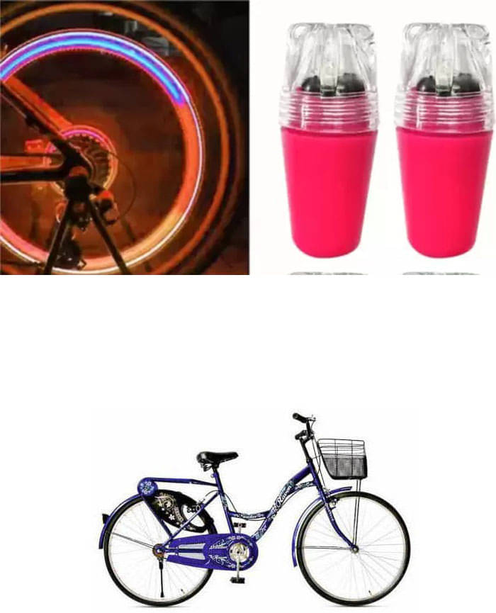     			Cycle Fancy Tyre Light,Tyre Valve Cap (Multicolor, Pack Of 2) For Leader Raven 26T MTB IBC