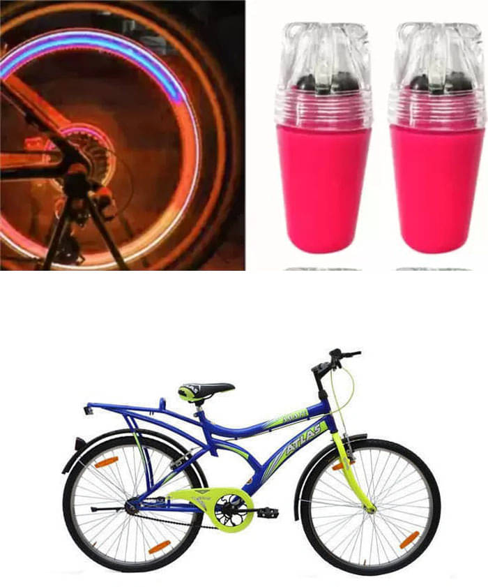 Cycle Fancy Tyre Light,Tyre Valve Cap (Multicolor, Pack Of 2) For O2 26T Cycle Fancy Tyre Light,Tyre Valve Cap (Multicolor, Pack Of 2) For O2 26T