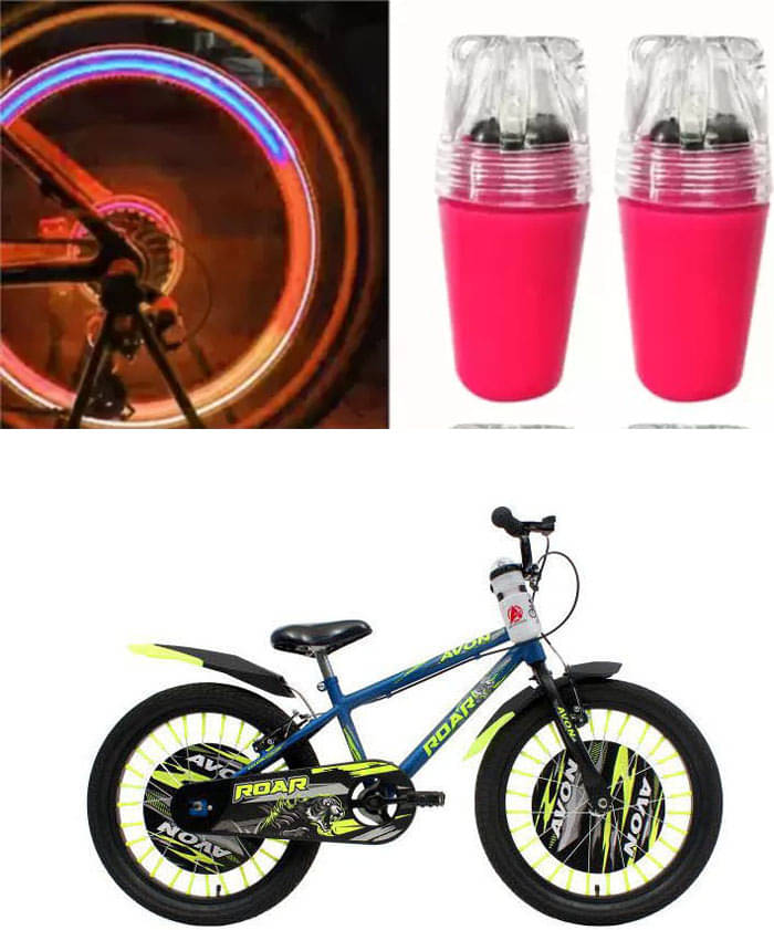     			Cycle Fancy Tyre Light,Tyre Valve Cap (Multicolor, Pack Of 2) For ROAR 20T