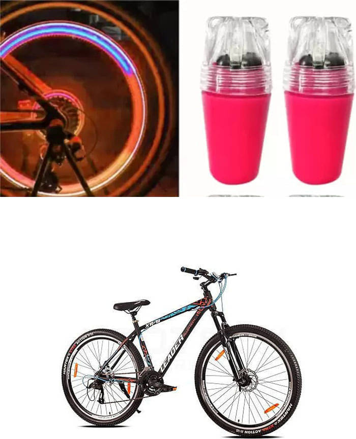 Cycle Fancy Tyre Light,Tyre Valve Cap (Multicolor, Pack Of 2) For Leader XR-5 29T 21 Speed Alloy Cycle Fancy Tyre Light,Tyre Valve Cap (Multicolor, Pack Of 2) For Leader XR-5 29T 21 Speed Alloy