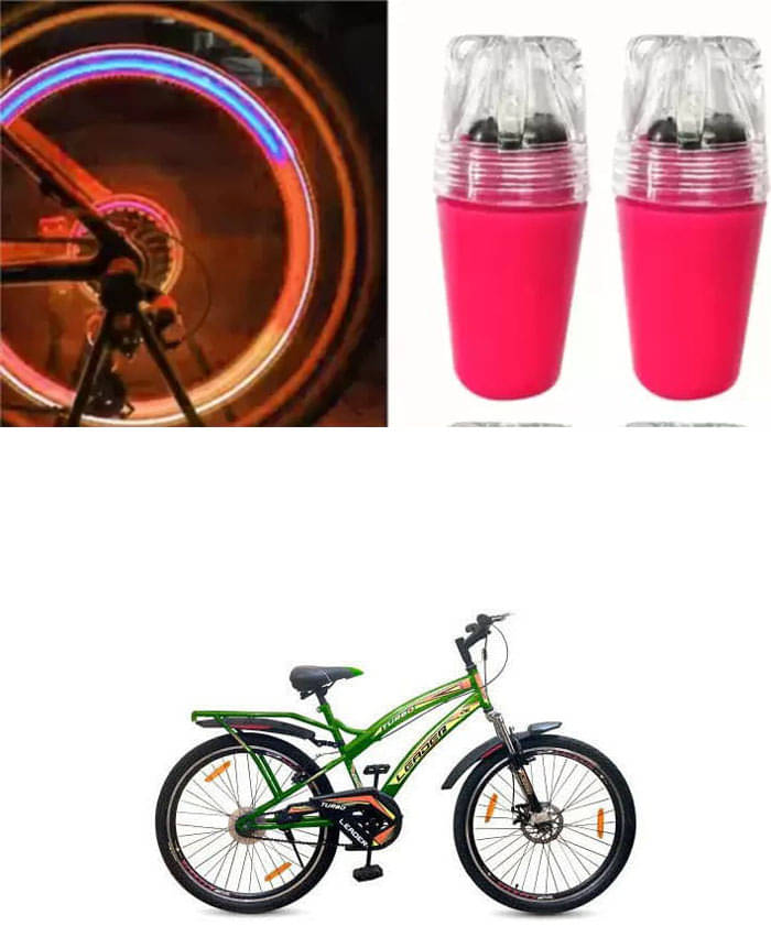 Cycle Fancy Tyre Light,Tyre Valve Cap (Multicolor, Pack Of 2) For Leader Turbo 26T IBC FS Front Dis Cycle Fancy Tyre Light,Tyre Valve Cap (Multicolor, Pack Of 2) For Leader Turbo 26T IBC FS Front Dis