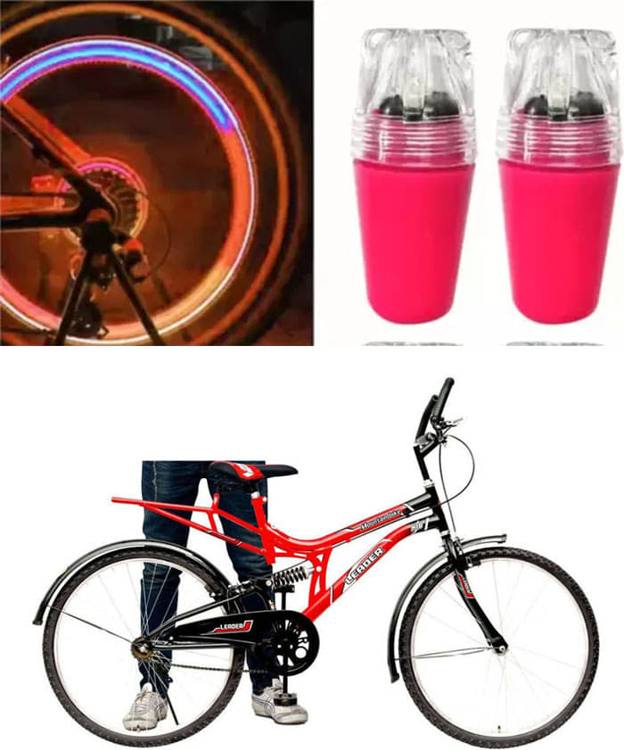 Cycle Fancy Tyre Light,Tyre Valve Cap (Multicolor, Pack Of 2) For Leader Mountain Bike 26T IBC RS Cycle Fancy Tyre Light,Tyre Valve Cap (Multicolor, Pack Of 2) For Leader Mountain Bike 26T IBC RS