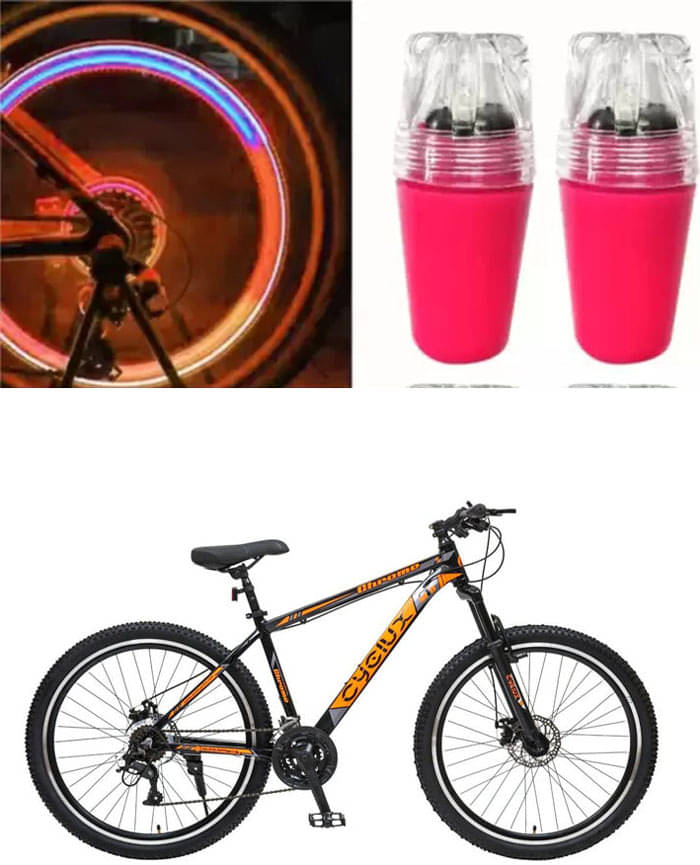 Cycle Fancy Tyre Light,Tyre Valve Cap (Multicolor, Pack Of 2) For CYCLUX CHROME Cycle Fancy Tyre Light,Tyre Valve Cap (Multicolor, Pack Of 2) For CYCLUX CHROME