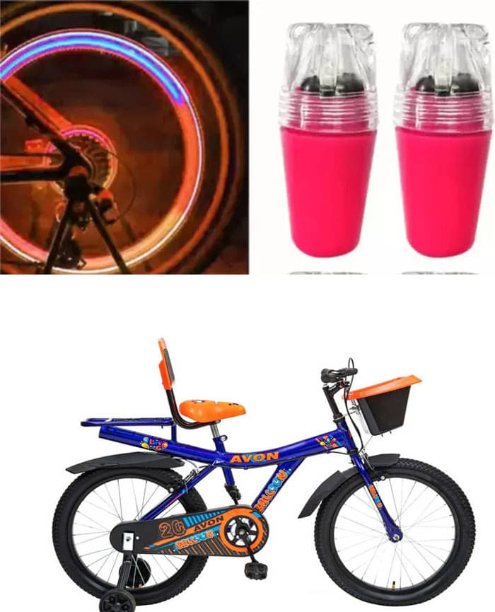    			Cycle Fancy Tyre Light,Tyre Valve Cap (Multicolor, Pack Of 2) For BALLON 20T