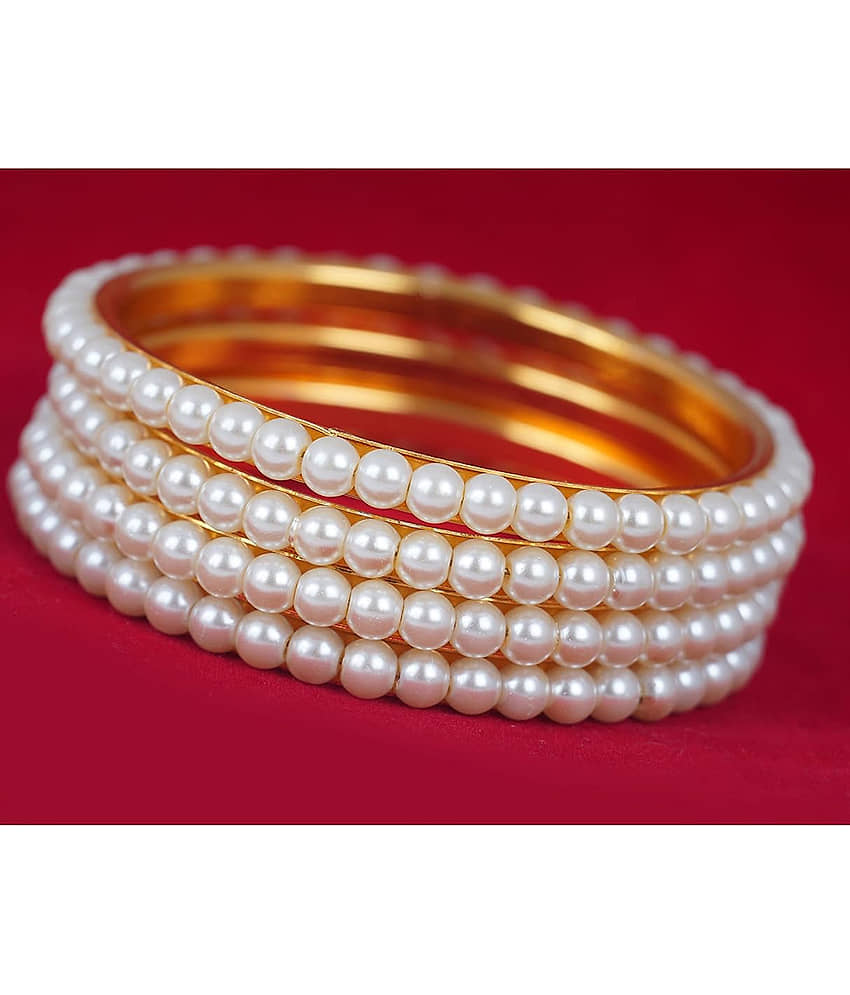 JFL - Jewellery For Less White Bangle Set ( Pack of 4 ) - Bangles & Bracelets | Buy online on ZillyBuy