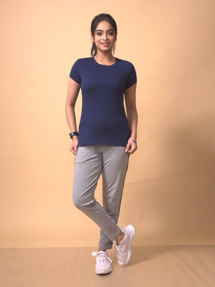     			LYRA Navy Cotton Self Design Tracksuit - Pack of 1