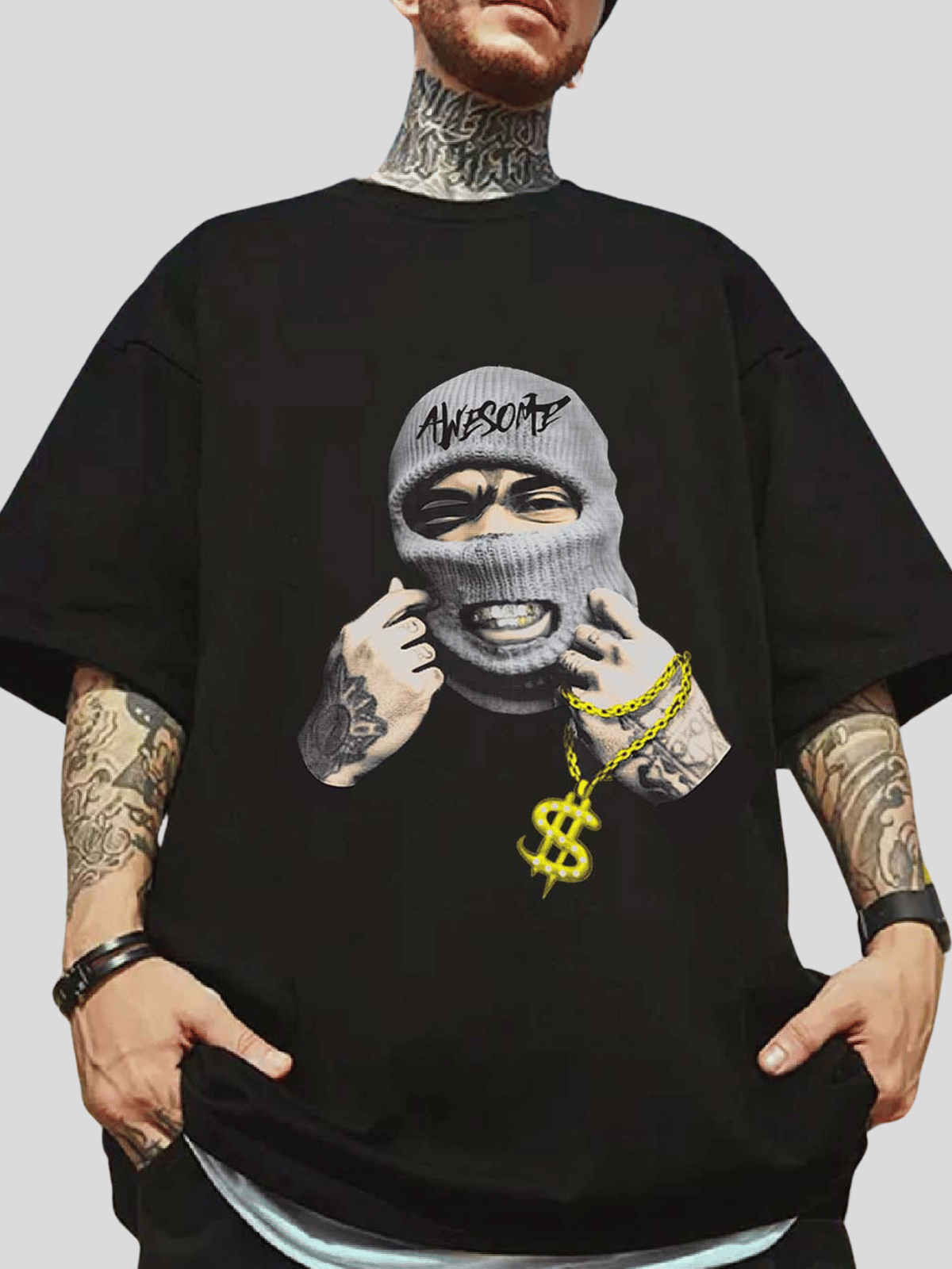 MANLINO Pack of 1 Cotton Blend Oversized Fit Men's T-Shirt ( Black ) MANLINO Pack of 1 Cotton Blend Oversized Fit Men's T-Shirt ( Black )