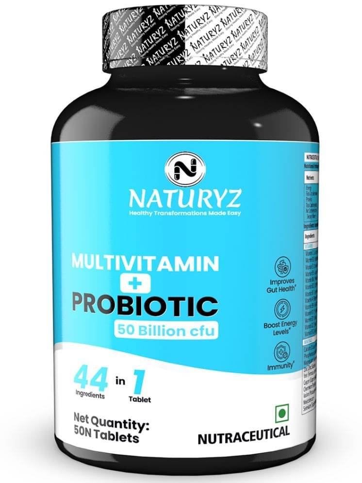 NATURYZ Multivitamin with Probiotics 50 Billion CFU & Prebiotics for general health - 50 Tablets NATURYZ Multivitamin with Probiotics 50 Billion CFU & Prebiotics for general health - 50 Tablets