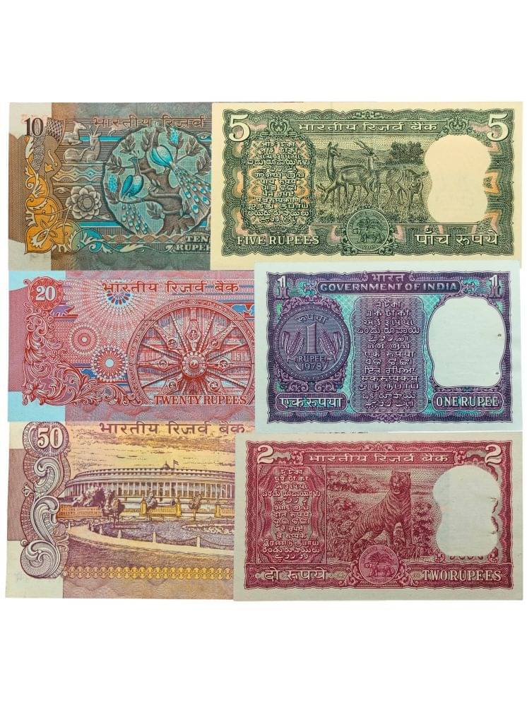     			NOTAPHILY Rare Authentic Numismatic Set of 1,2,5,10,20,50 Rupees (6 Pieces SET) in UNC Condition