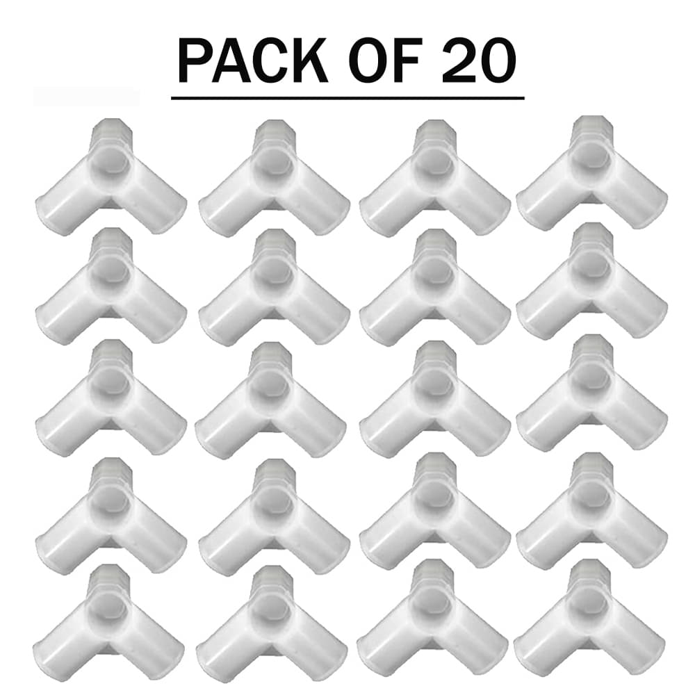     			PHILOSHOP Small Plastic 3 Pole PP Connector Folding Cloth Shoe Rack and Wardrobe (Pack of 20)