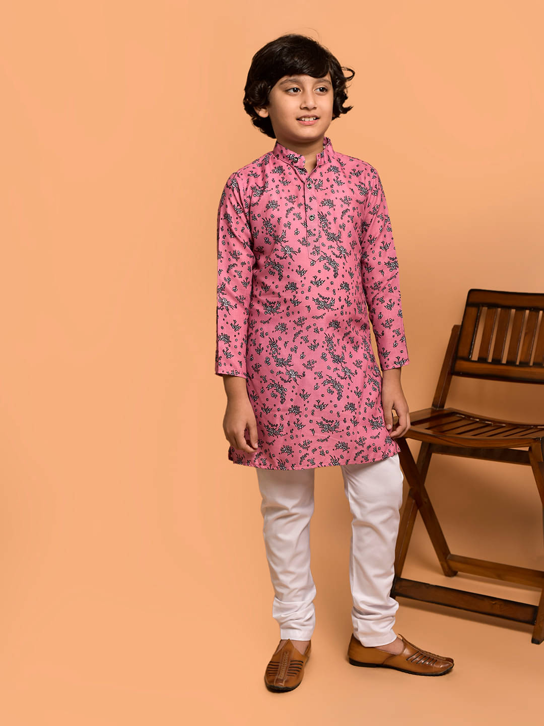 PRINTCULTR Boys Cotton Blend Quirky - Pattern Kurta Pant Set ( Pink , Pack of 1 ) PRINTCULTR Boys Cotton Blend Quirky - Pattern Kurta Pant Set ( Pink , Pack of 1 )