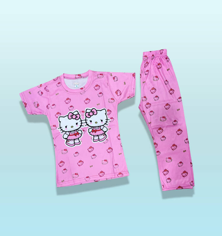     			Paryag Pack of 1 Boys Cotton Blend Nightsuit Set ( Pink )
