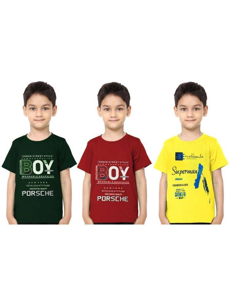     			Paryag Pack of 3 Boys Cotton Blend Polo T-Shirt ( Multicolor1 )