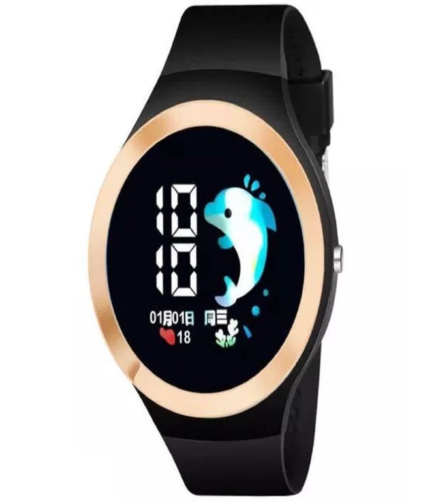 Rhonium Black Silicon Digital Men's Watch