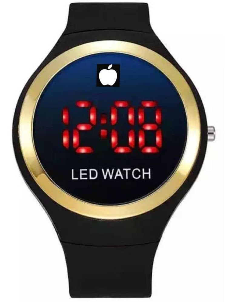 Rhonium Black Silicon Digital Men's Watch