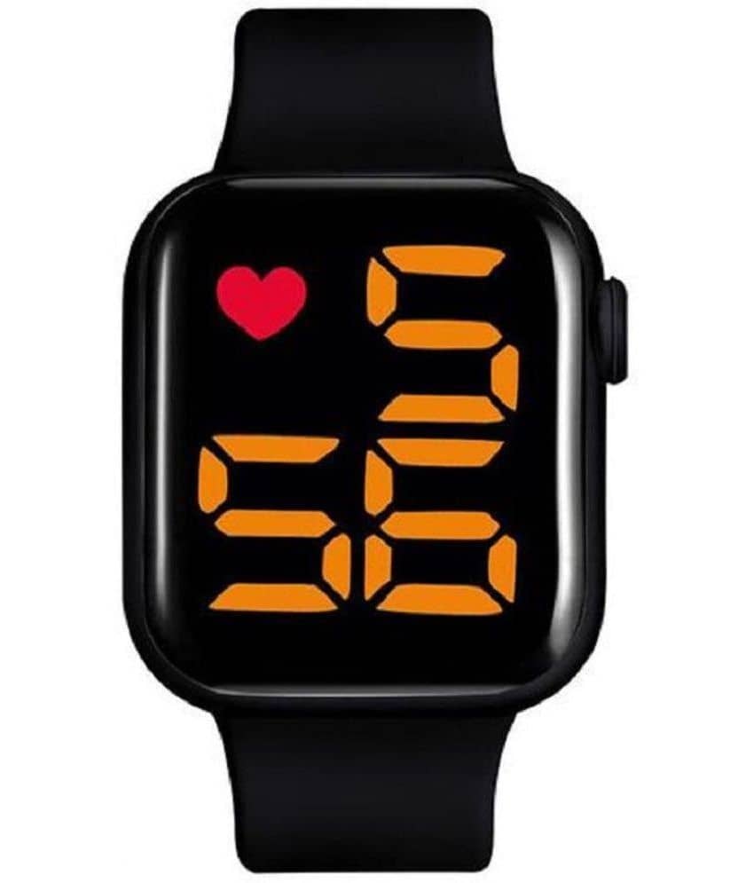 Rhonium Black Silicon Digital Womens Watch