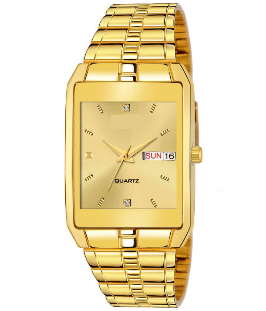Rhonium Gold Metal Analog Men's Watch