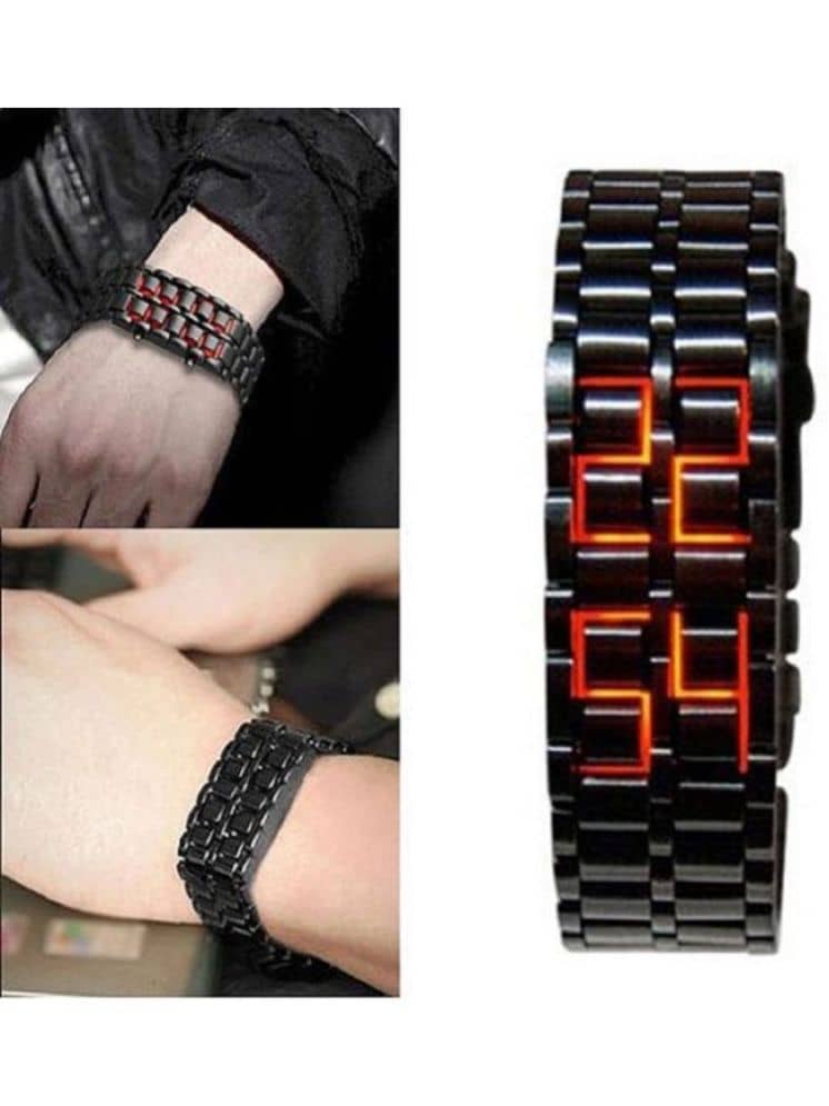 Rhonium Silver Metal Digital Men's Watch
