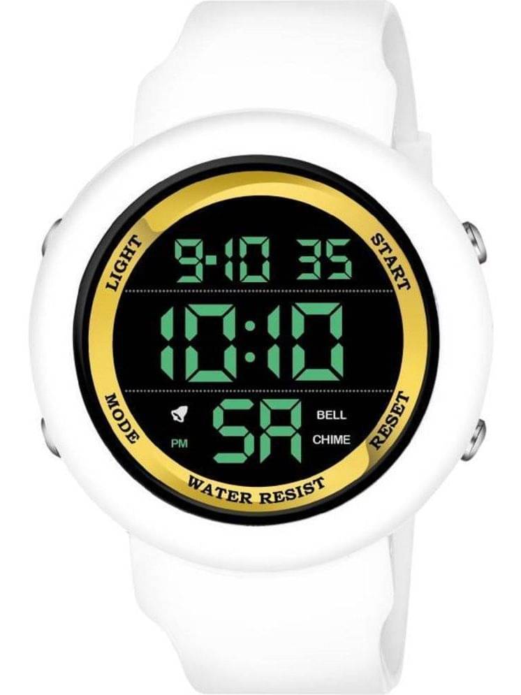     			Rhonium White PU Digital Men's Watch