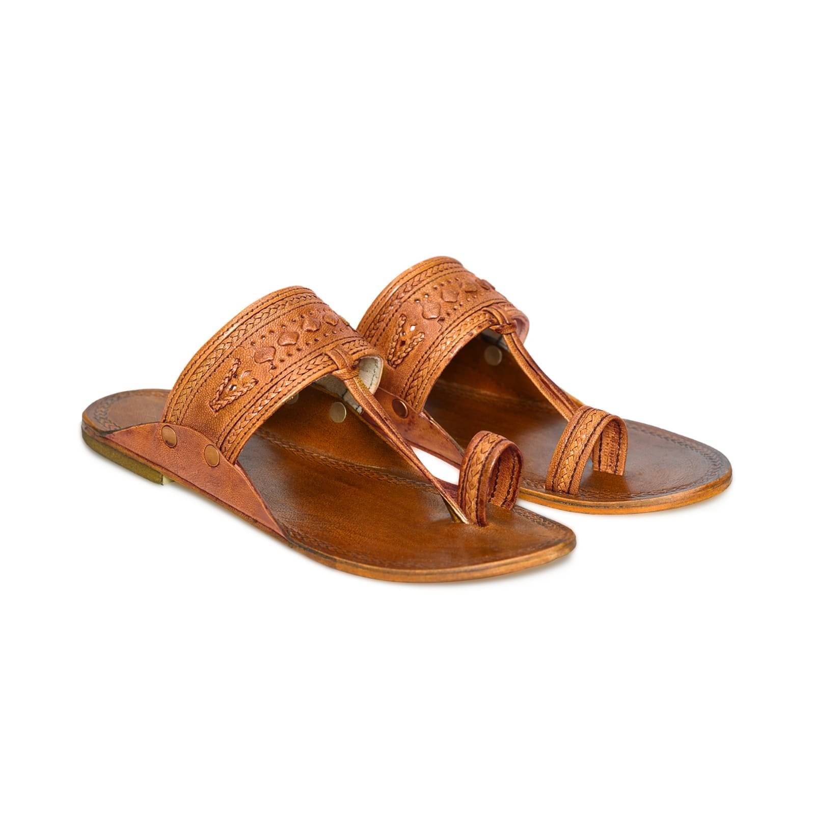     			STEPHORN Tan Men's Kolhapuris